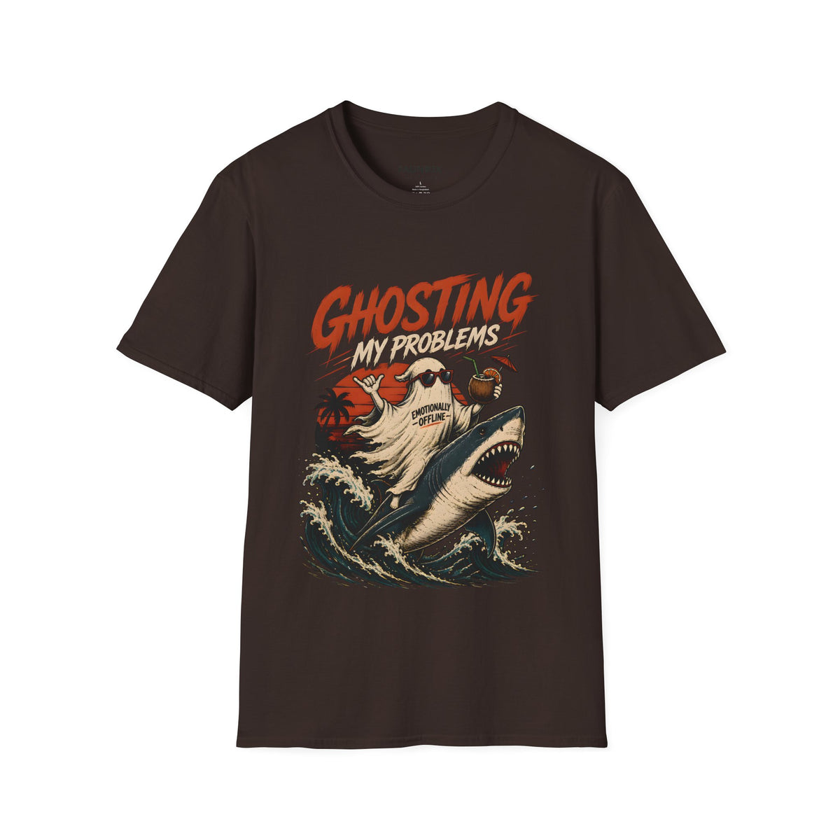 Ghosting My Problems T-Shirt — Funny Sloth Vacation Graphic Tee