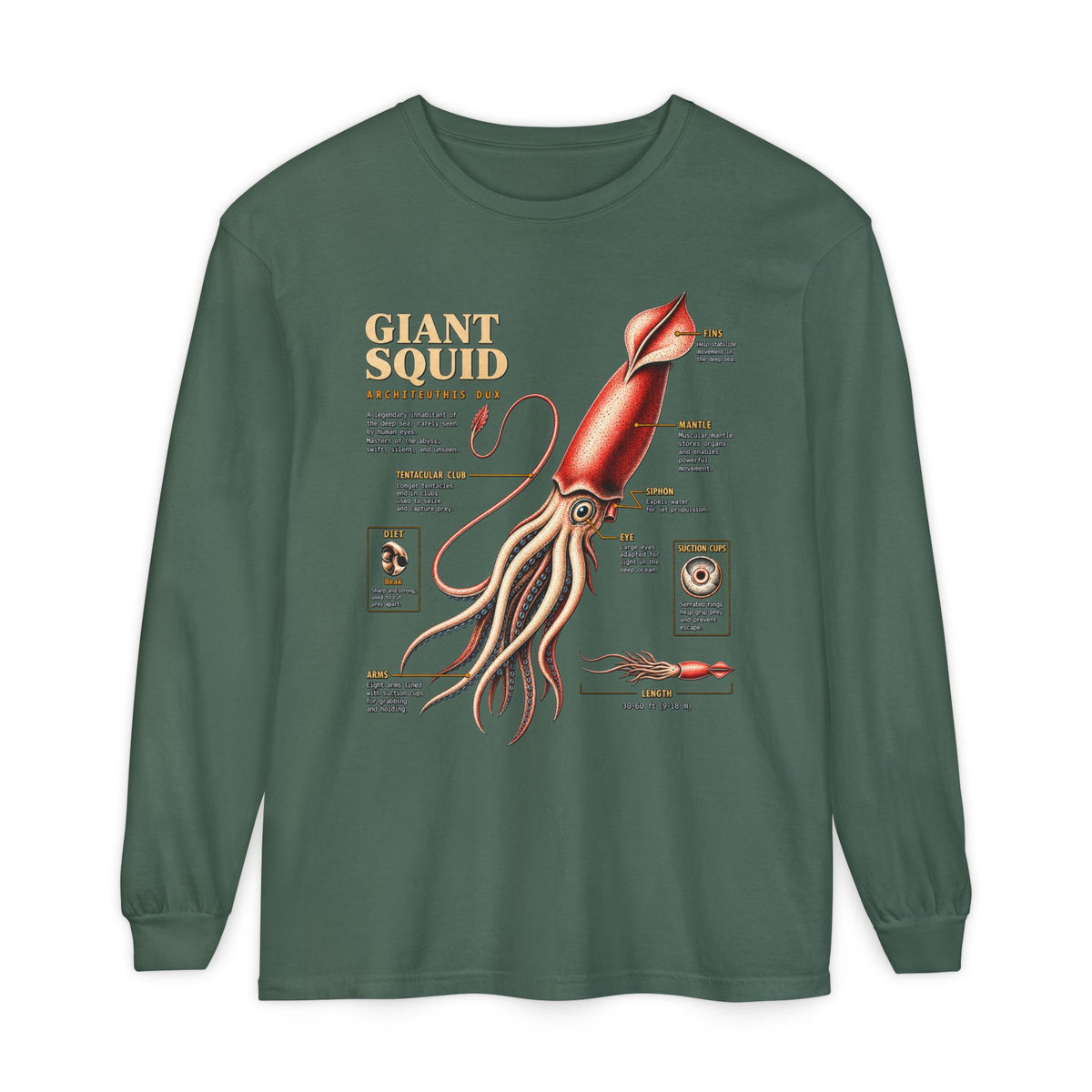 Giant Squid Anatomy Long Sleeve Tee