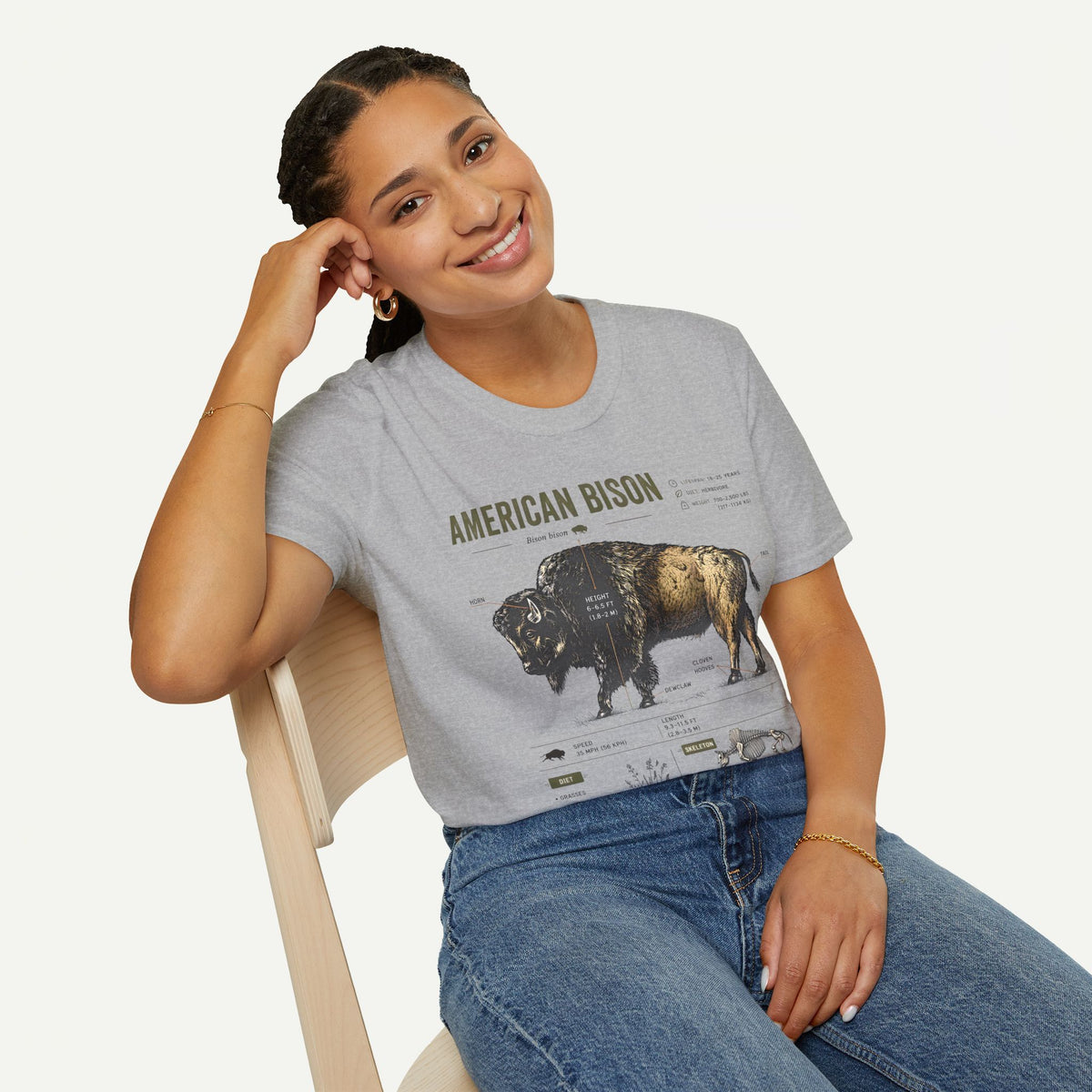 Vintage American Bison Anatomy T-Shirt
