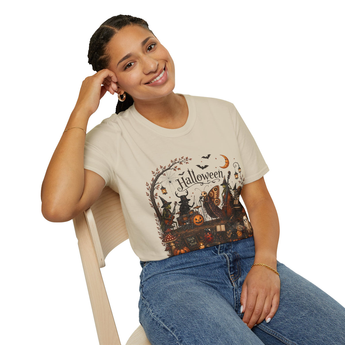 Halloween Witch & Pumpkin T‑Shirt — Spooky Night Graphic Tee