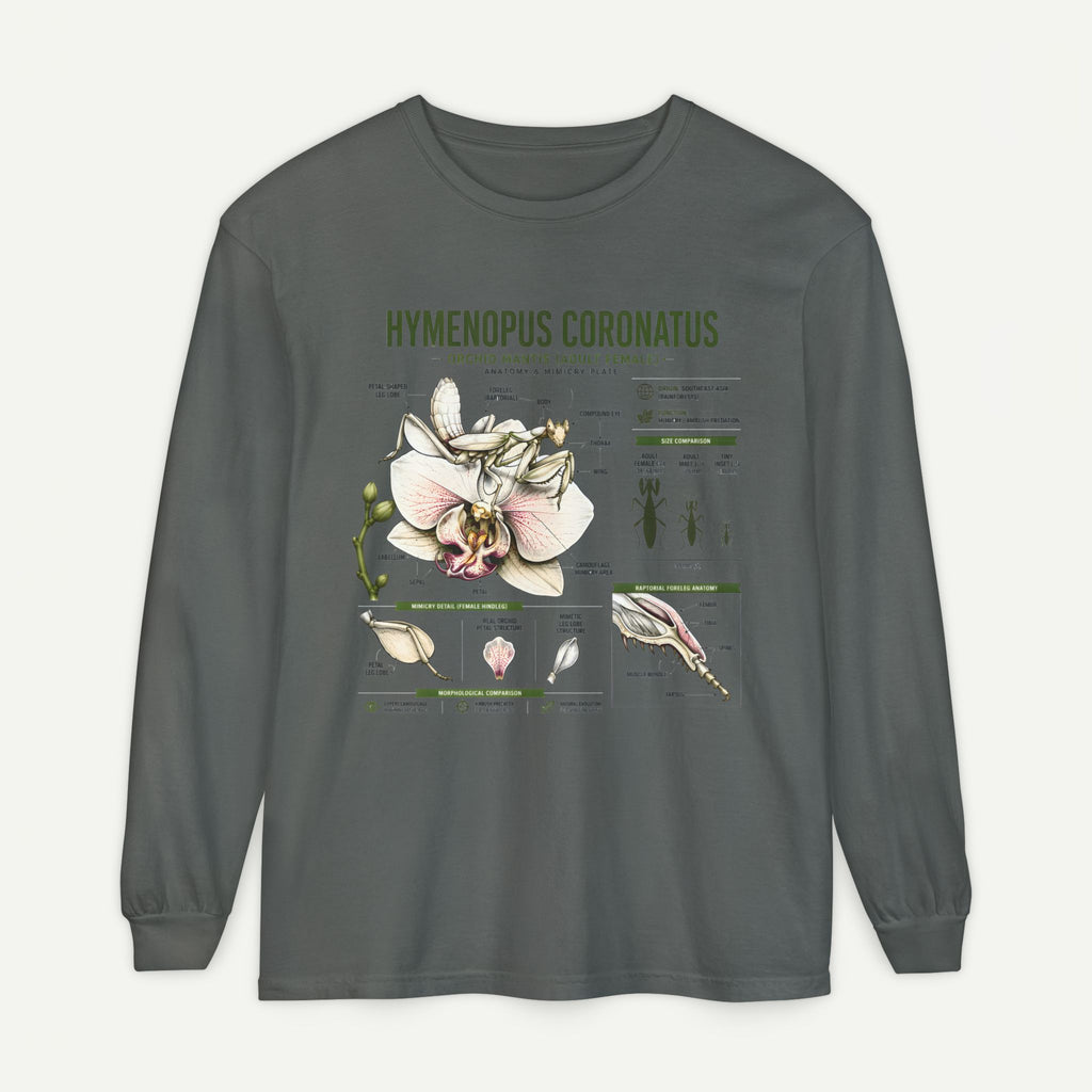 Hymenopus Coronatus Orchid Mantis Illustration Long Sleeve Tee