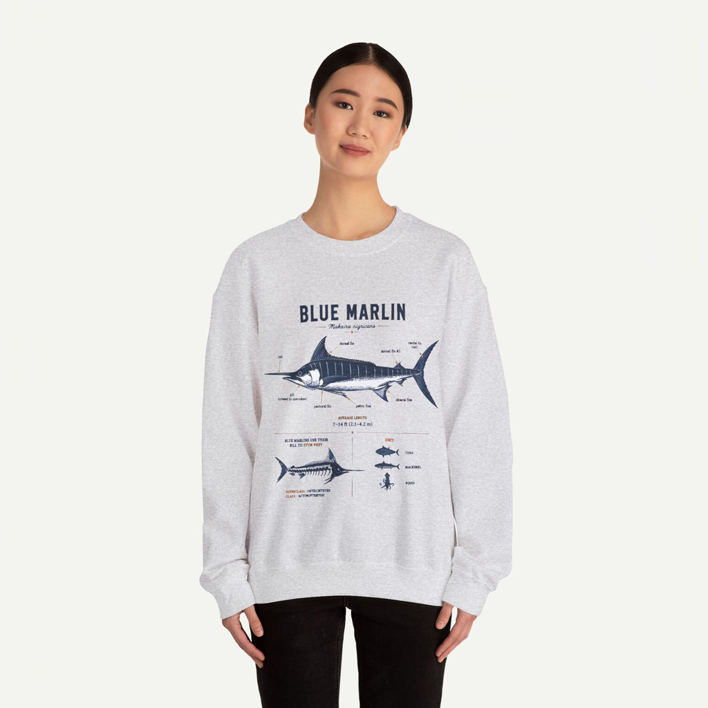 Blue Marlin Fish Anatomy Sweatshirt