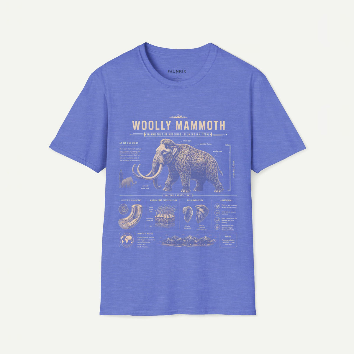 Woolly Mammoth Anatomy T-Shirt — Vintage Ice Age Graphic Tee