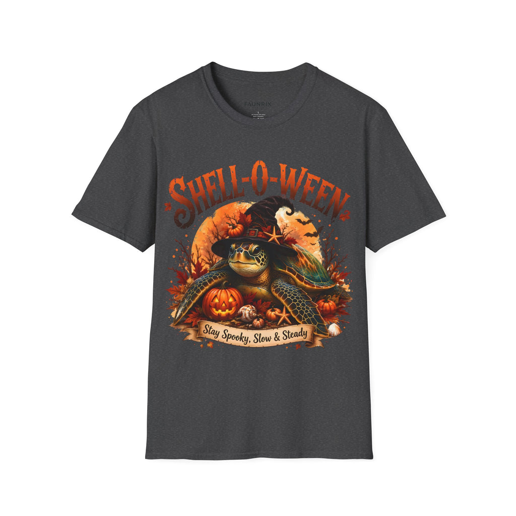Shell-O-Ween T-Shirt — Spooky Pumpkin Witch Halloween Tee