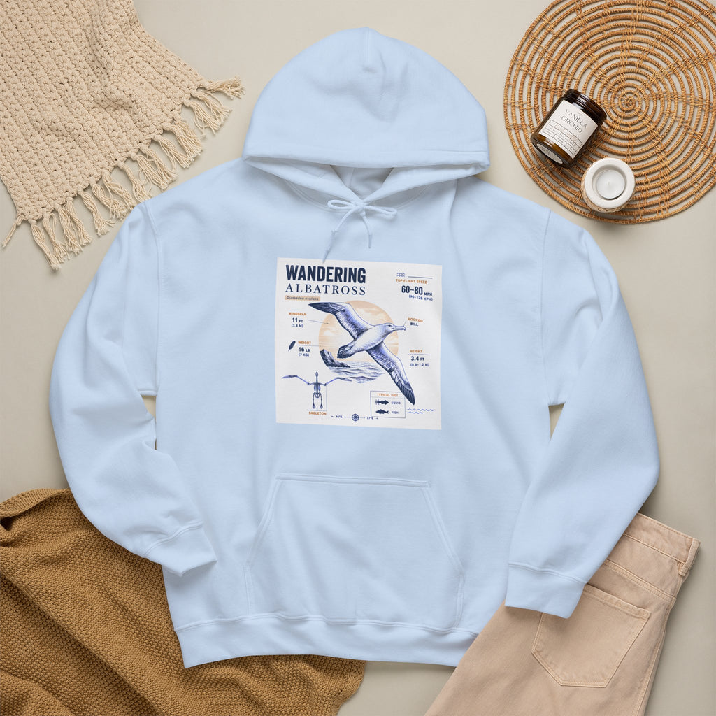 Wandering Albatross Hoodie — Illustrated Sea Bird Anatomy Pullover