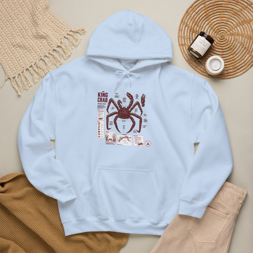 King Crab Anatomy Hoodie — Vintage Seafood Diagram Sweatshirt