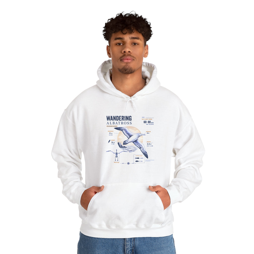 Wandering Albatross Hoodie — Illustrated Sea Bird Anatomy Pullover