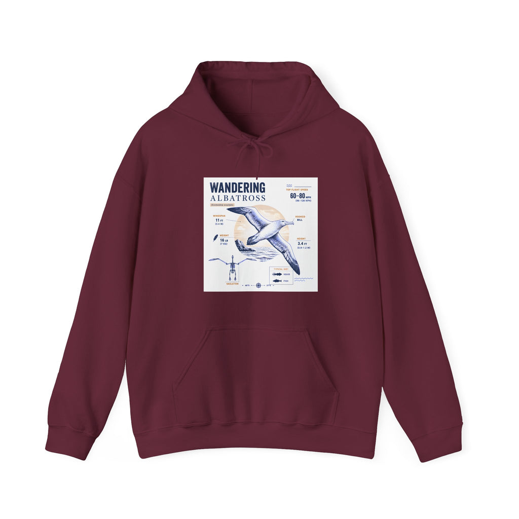Wandering Albatross Hoodie — Illustrated Sea Bird Anatomy Pullover