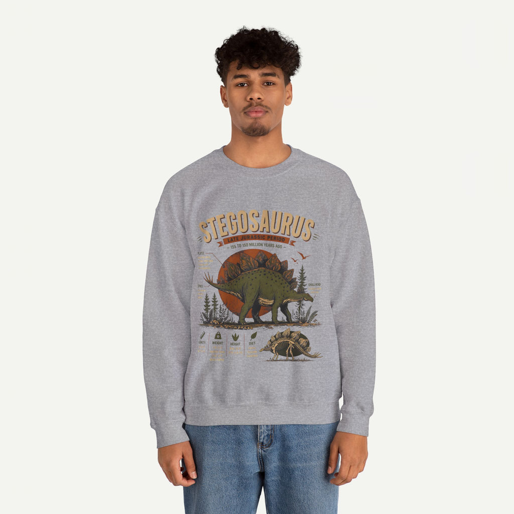 Stegosaurus Anatomy Sweatshirt — Vintage Dino Field Guide Graphic