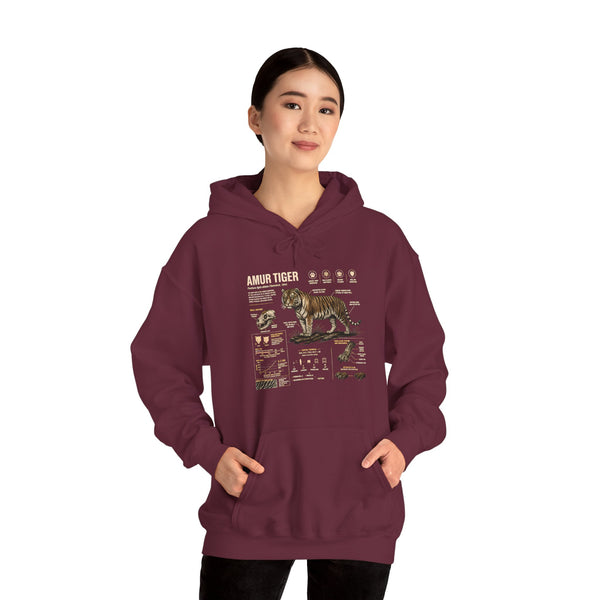 Amur Tiger Guide Hoodie — Vintage Wildlife Illustration Pullover