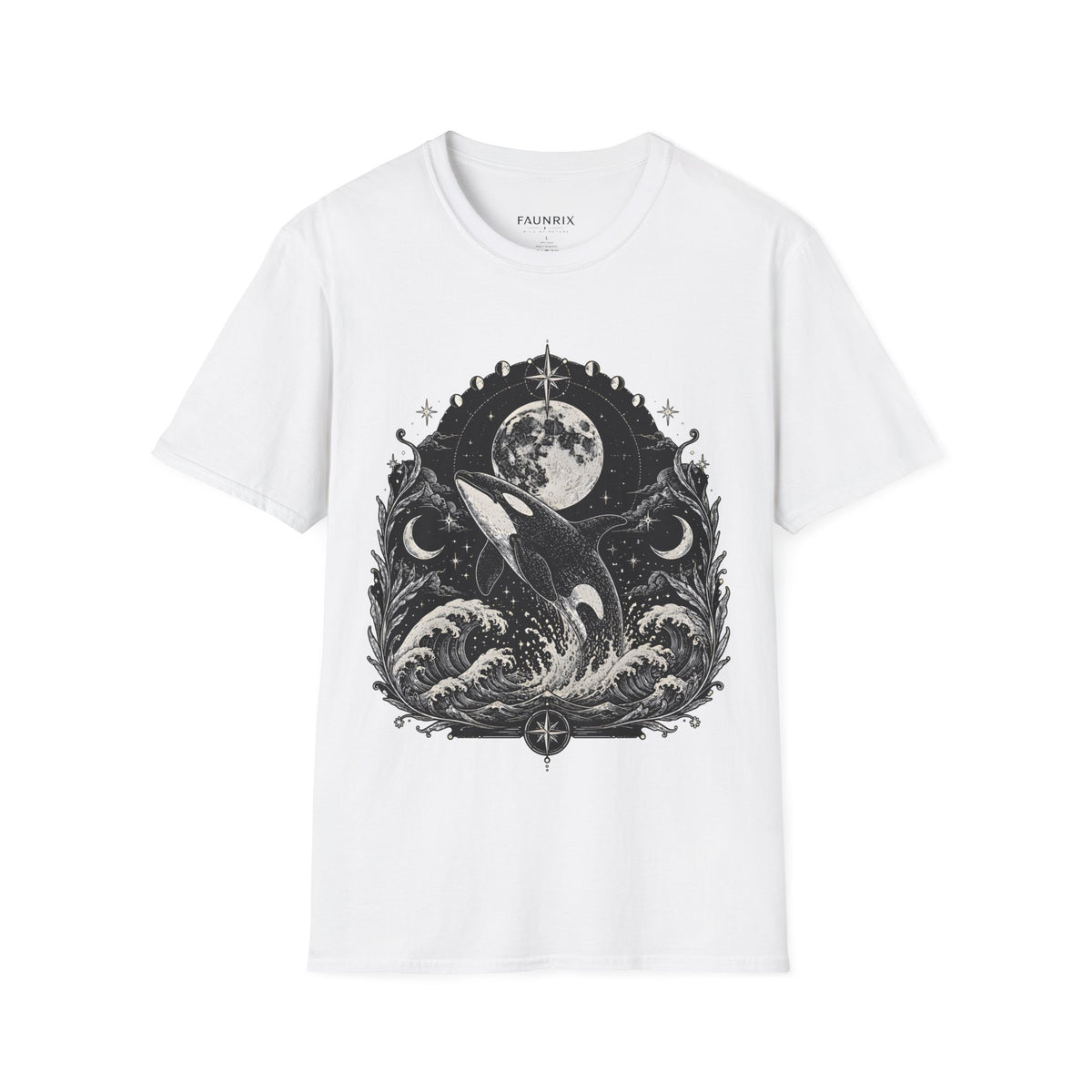 Orca Moon T-Shirt — Whale & Full Moon Illustration Tee Main image