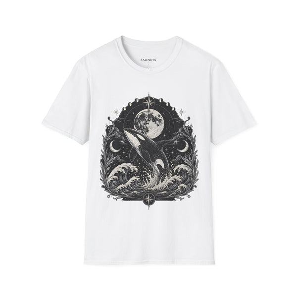 Orca Moon T-Shirt — Whale & Full Moon Illustration Tee