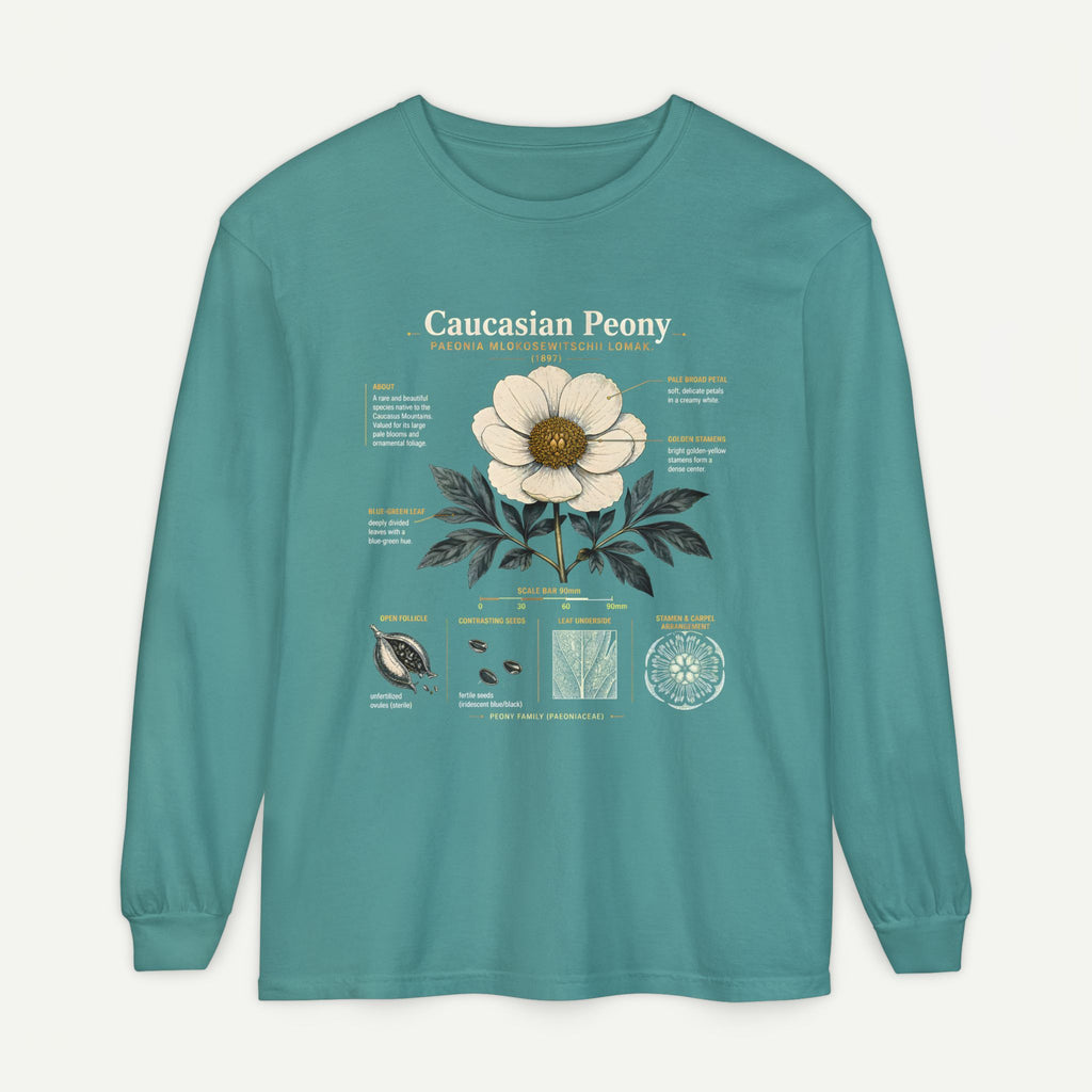 Botanical Diagram Long Sleeve Tee — Wild Rose Illustration