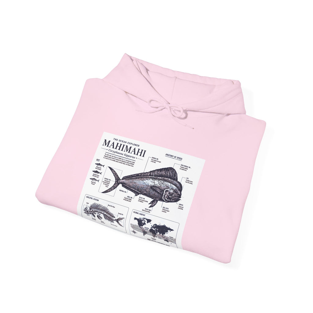 Mahi Mahi Fish Anatomy Hoodie — Illustrated Marine Biology Pullover