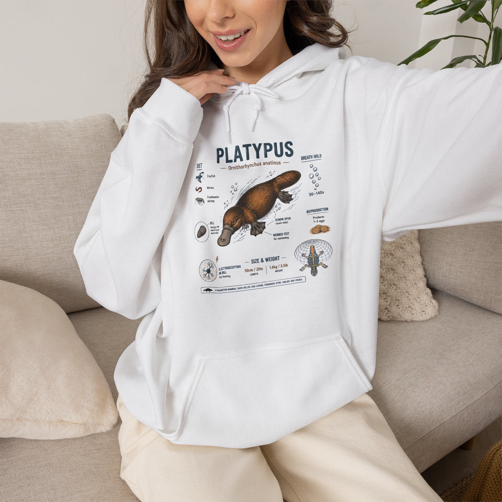 Platypus Anatomy Hoodie — Scientific Illustration Pullover for Nature Lovers