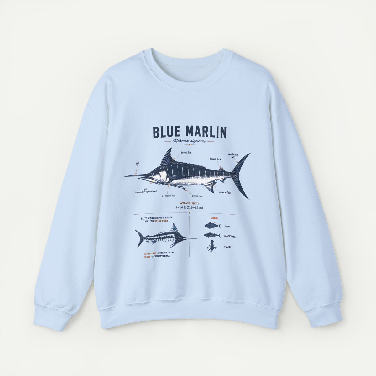 Blue Marlin Fish Anatomy Sweatshirt