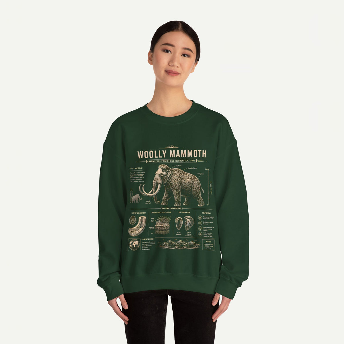 Woolly Mammoth Anatomy Sweatshirt — Vintage Natural History Crewneck