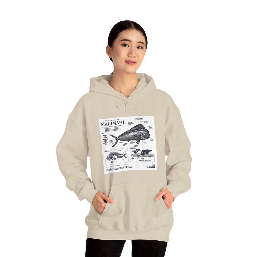 Mahi Mahi Fish Anatomy Hoodie — Illustrated Marine Biology Pullover