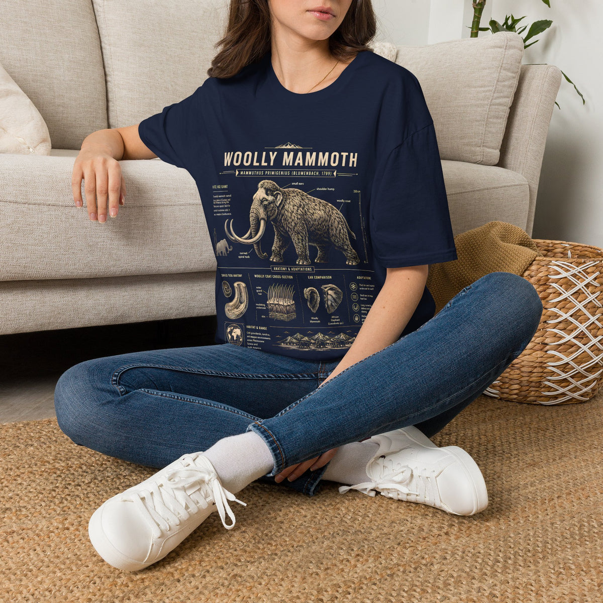 Woolly Mammoth Anatomy T-Shirt — Vintage Ice Age Graphic Tee