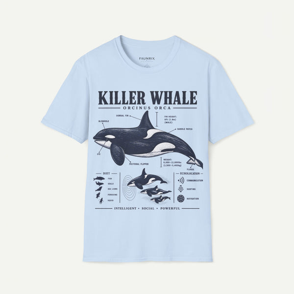 Killer Whale Diagram T-Shirt — Orcinus Orca Marine Life Graphic Tee