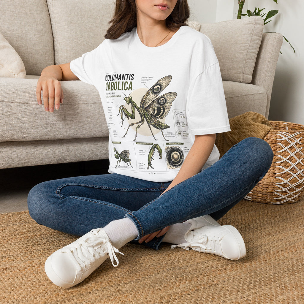 Praying Mantis Botanical Anatomy T-Shirt — Mantis Taxonomy Graphic Tee
