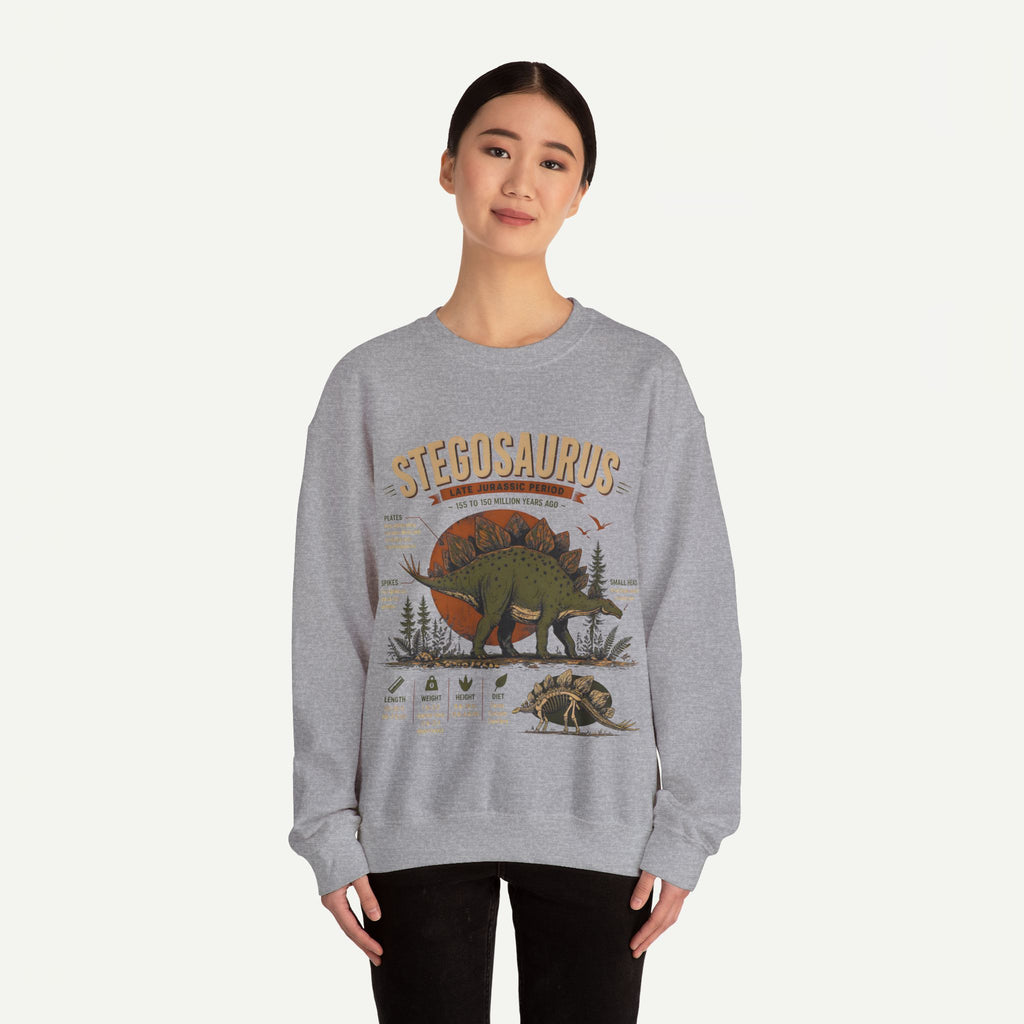 Stegosaurus Anatomy Sweatshirt — Vintage Dino Field Guide Graphic