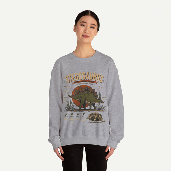 Stegosaurus Anatomy Sweatshirt — Vintage Dino Field Guide Graphic
