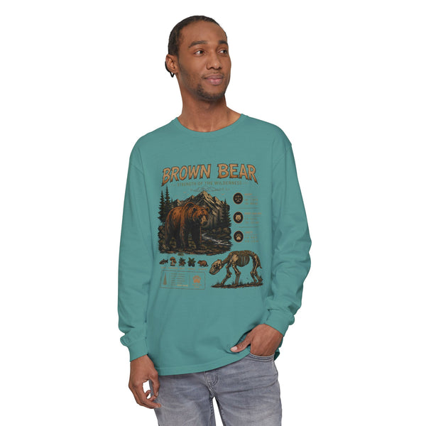 Brown Bear Wildlife Graphic Long Sleeve Tee