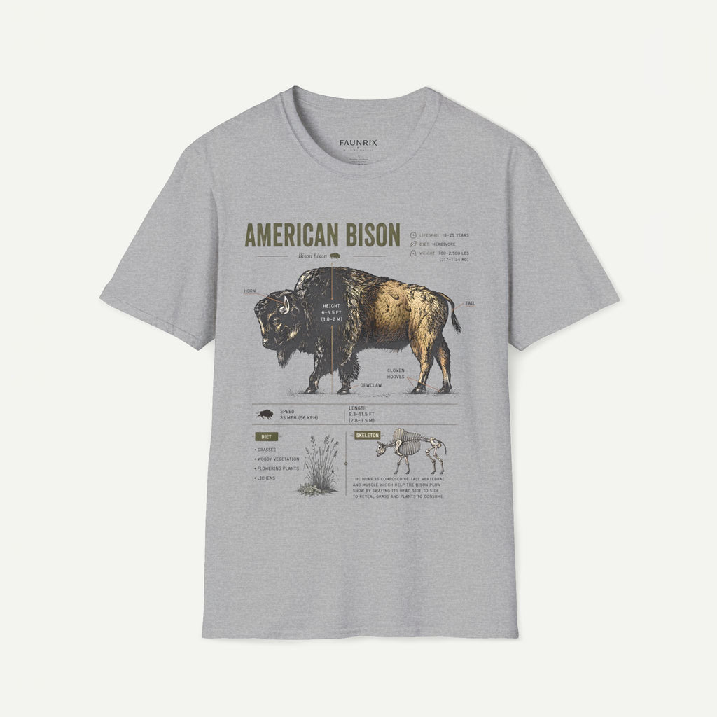 Vintage American Bison Anatomy T-Shirt