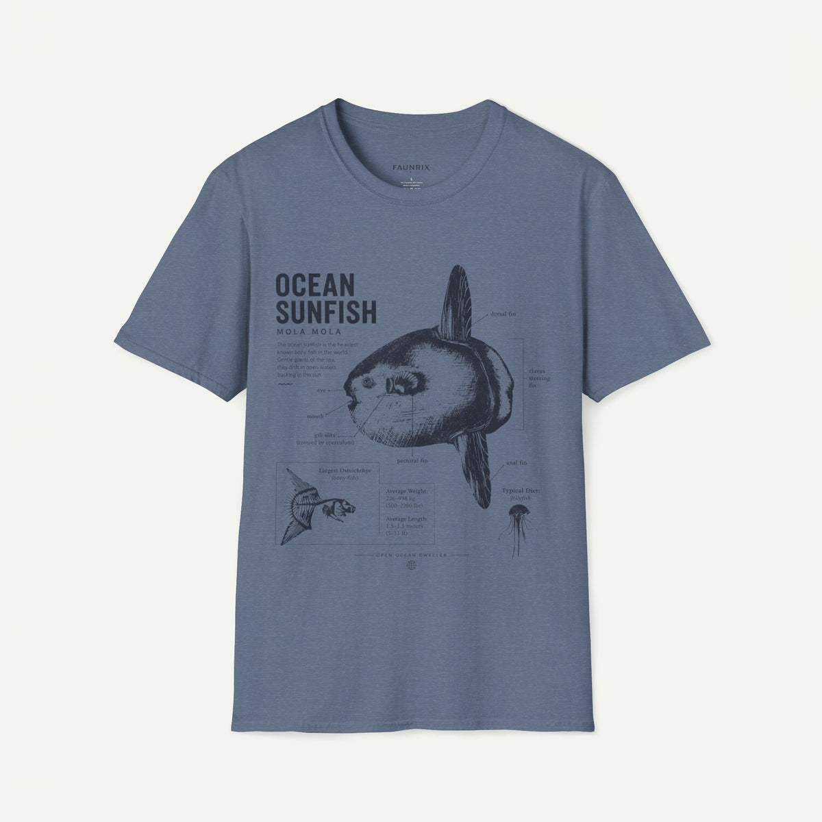 Sunfish Anatomy T-Shirt — Ocean Sunfish Graphic Tee for Marine Lovers