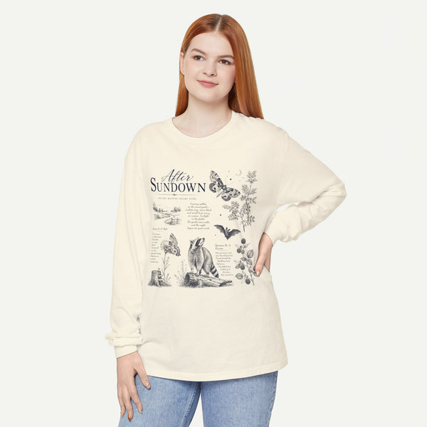 After Sundown Long Sleeve Tee — Night Nature Wildlife Graphic