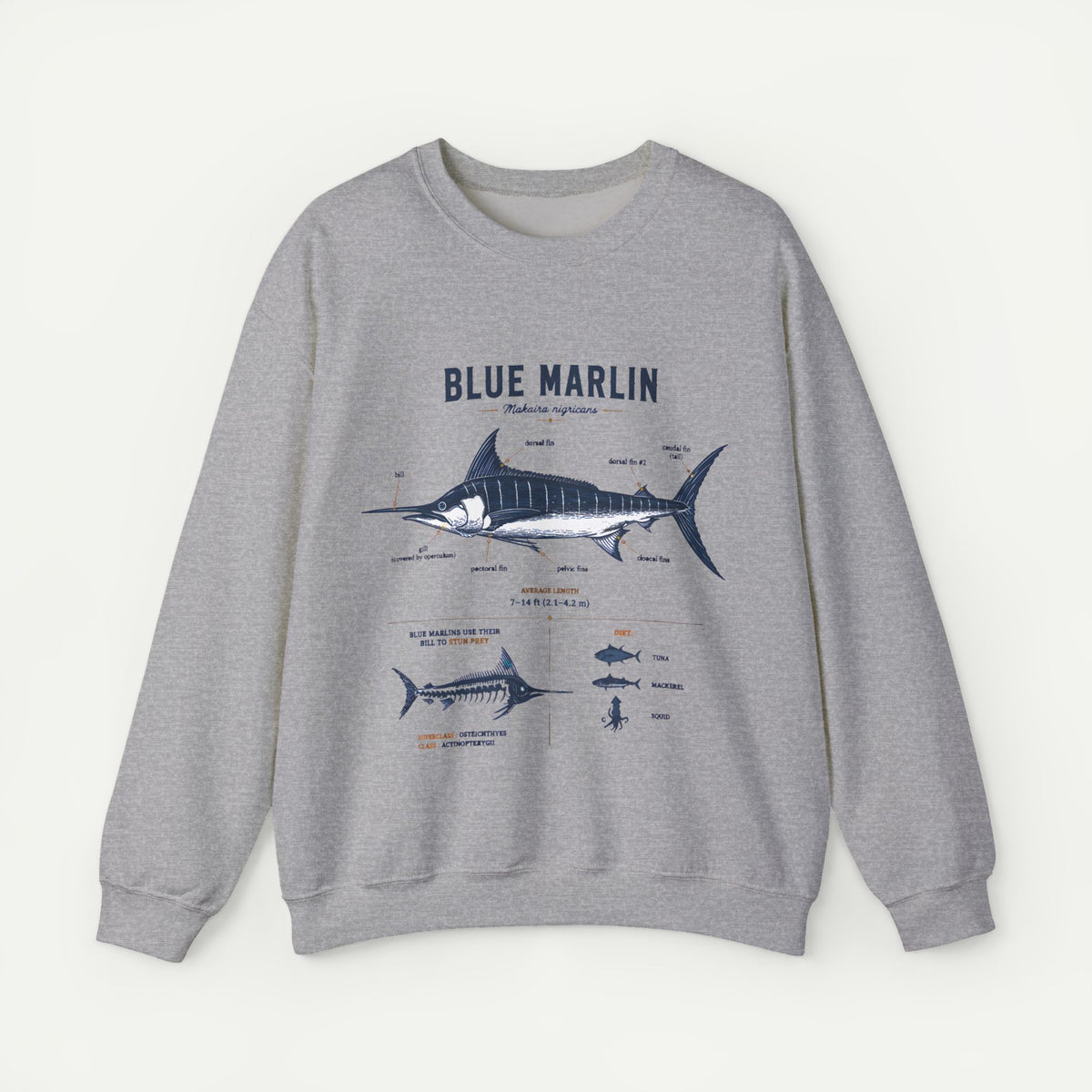 Blue Marlin Fish Anatomy Sweatshirt