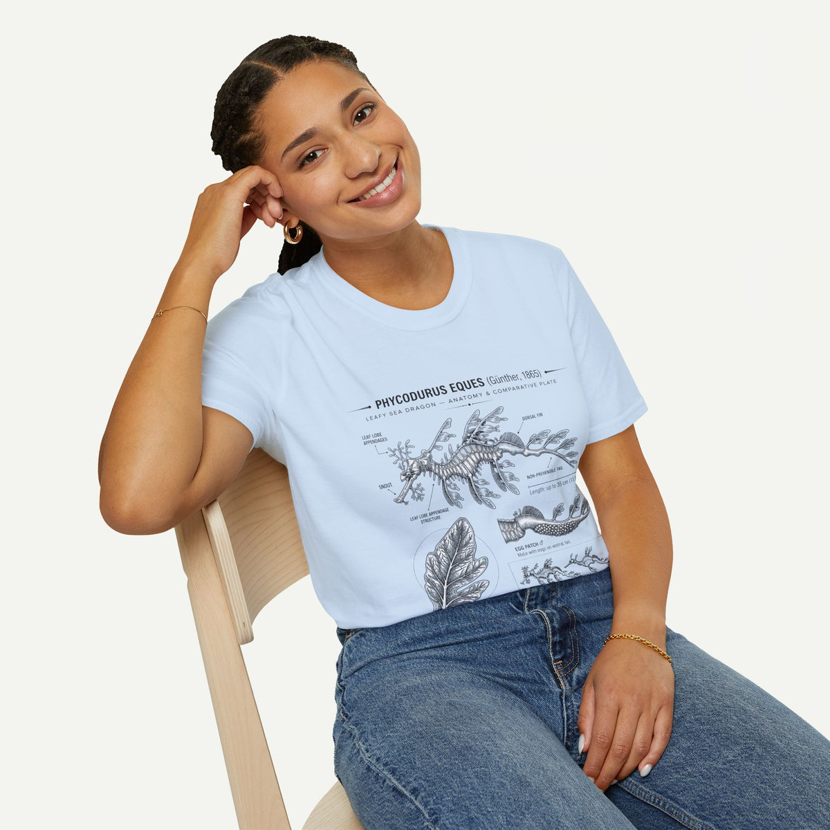 Sea Dragon Anatomy T-Shirt — Phycodurus Eques Botanical Illustration Tee