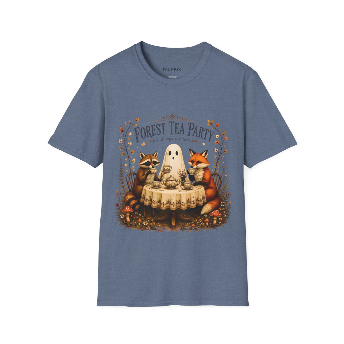 Forest Tea Party T-Shirt — Cute Woodland Animals Tea Time Graphic Tee