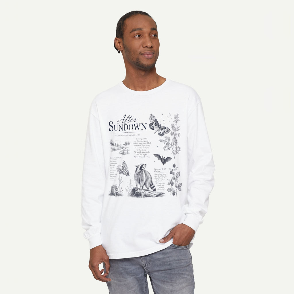After Sundown Long Sleeve Tee — Night Nature Wildlife Graphic