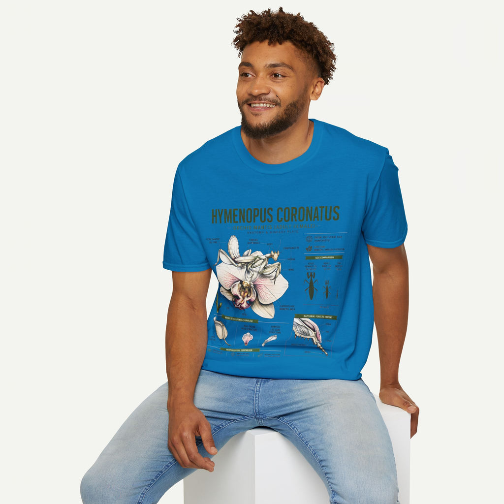 Mantis Anatomy Tee — Hymenopus Coronatus Orchid Mantis Illustration