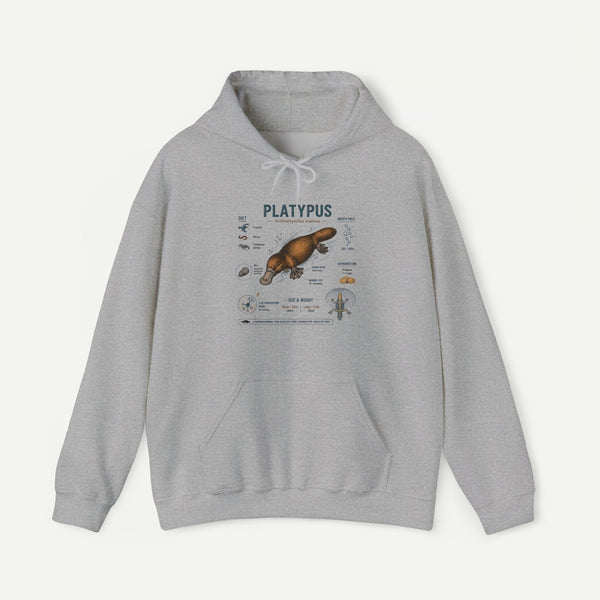Platypus Anatomy Hoodie — Scientific Illustration Pullover for Nature Lovers