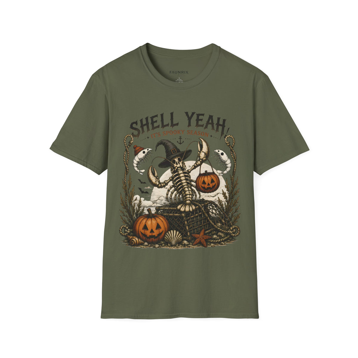 Shell Yeah! It's Spooky Season Tee — Halloween Crab Witch Graphic T-Shirt