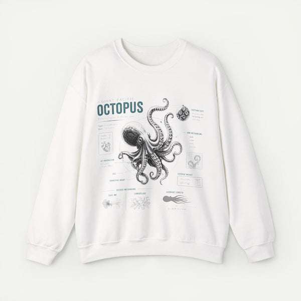 Octopus Anatomy Sweatshirt — Vintage Marine Biology Graphic