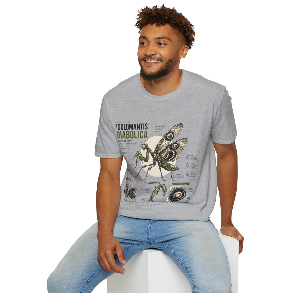 Praying Mantis Botanical Anatomy T-Shirt — Mantis Taxonomy Graphic Tee