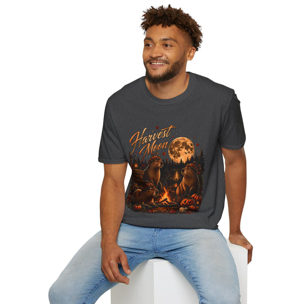 Harvest Moon T-Shirt — Autumn Campfire Bear Forest Tee