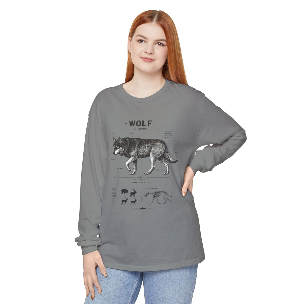Wolf Anatomy Long Sleeve Tee