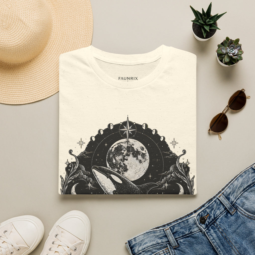 Orca Moon T-Shirt — Whale & Full Moon Illustration Tee