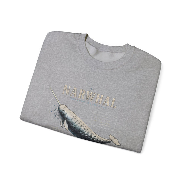 Narwhal Crewneck Sweatshirt - Vintage Sea Mammal Graphic