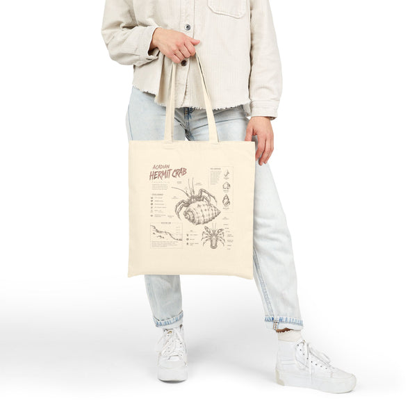 Hermit Crab Anatomy Canvas Tote Bag – Illustrated Marine Biology Tote