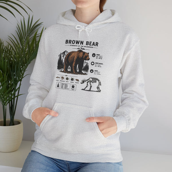 Brown Bear Anatomy Hoodie — Vintage Wildlife Graphic Sweatshirt