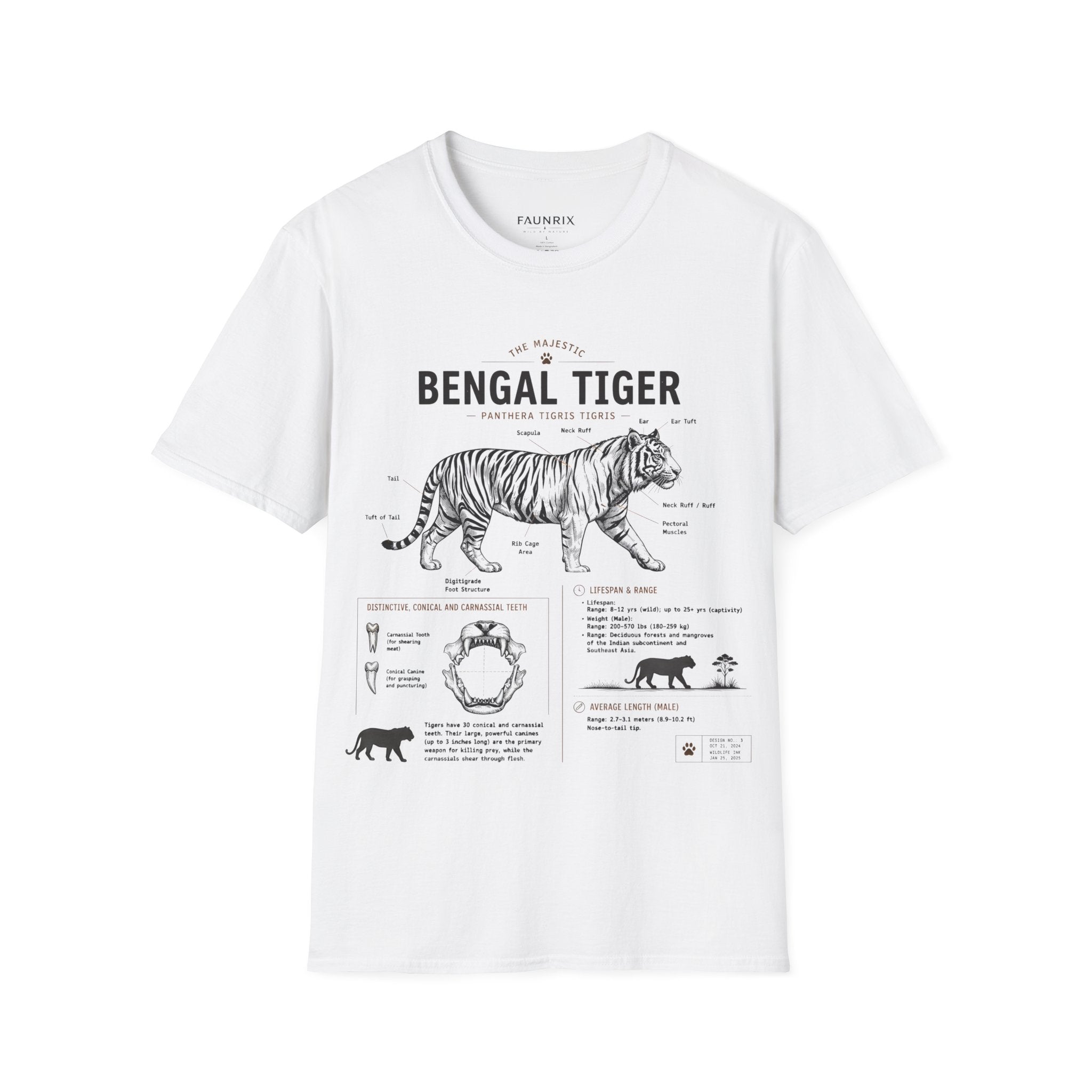 Bengal Tiger Vintage Anatomy T-Shirt Secondary image