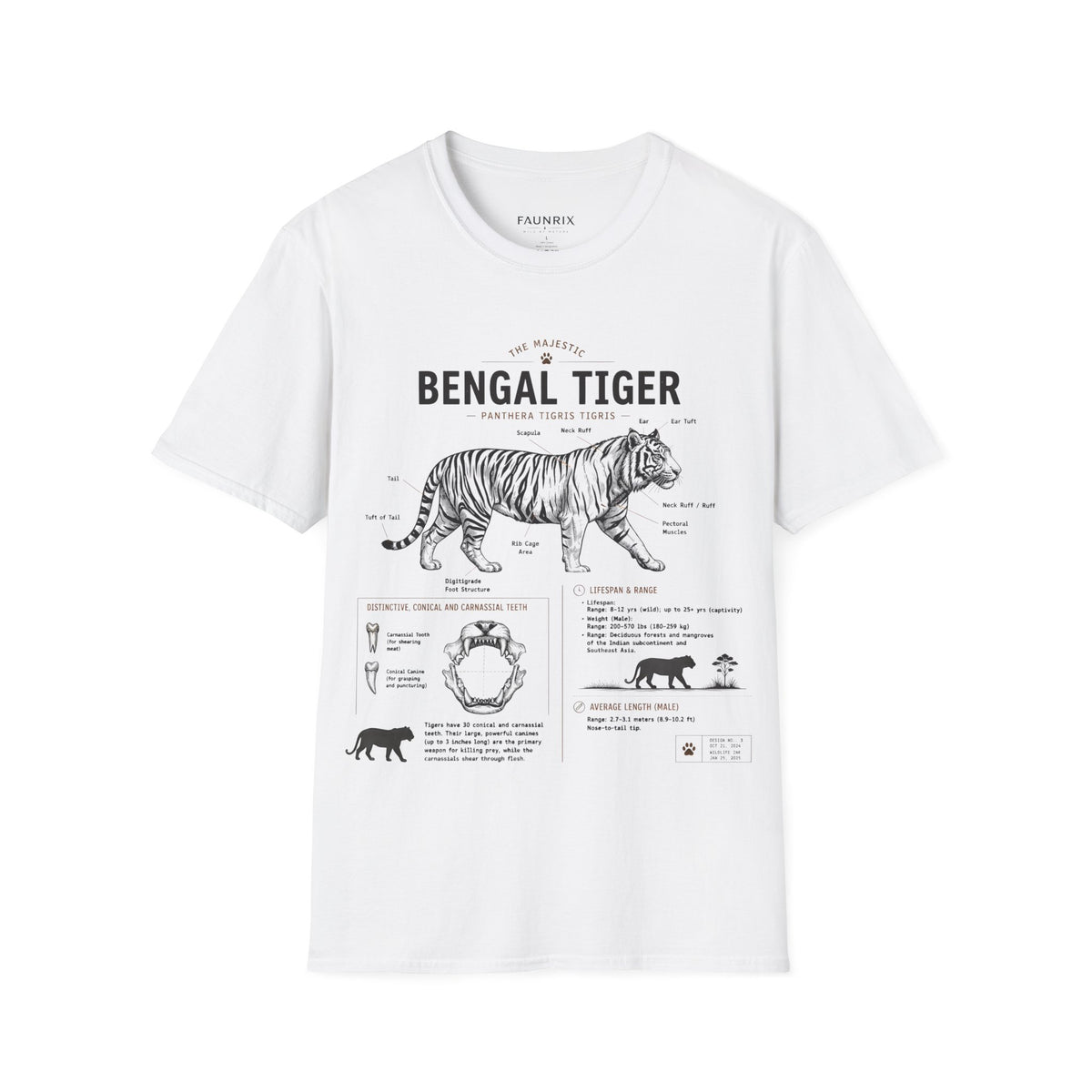 Bengal Tiger Vintage Anatomy T-Shirt