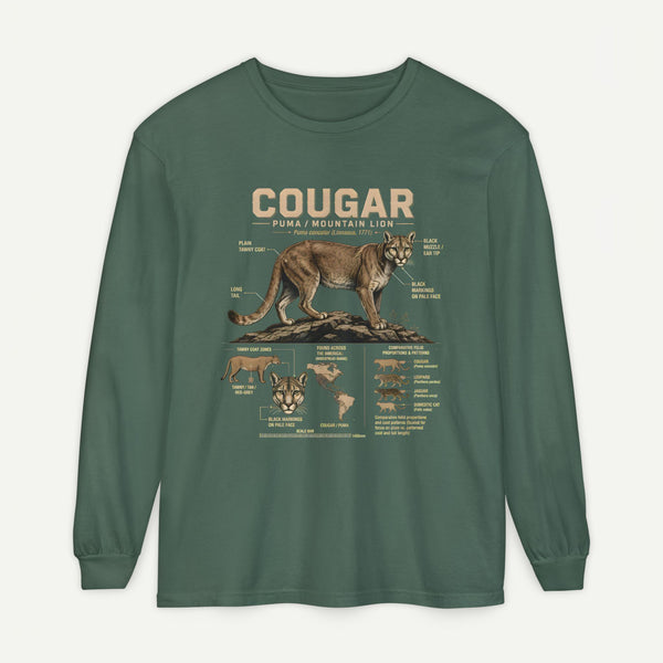 Cougar Wildlife Anatomy Long Sleeve Tee