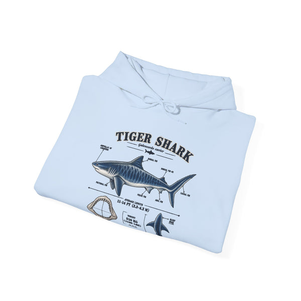 Tiger Shark Anatomy Hoodie — Nautical Science Graphic Pullover
